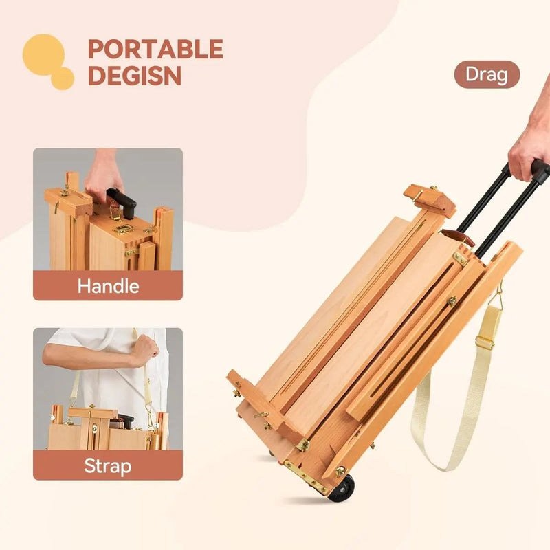 French Plein Air Easel - Adjustable & Portable Painting Easel with Palette - Oil Painting Haven