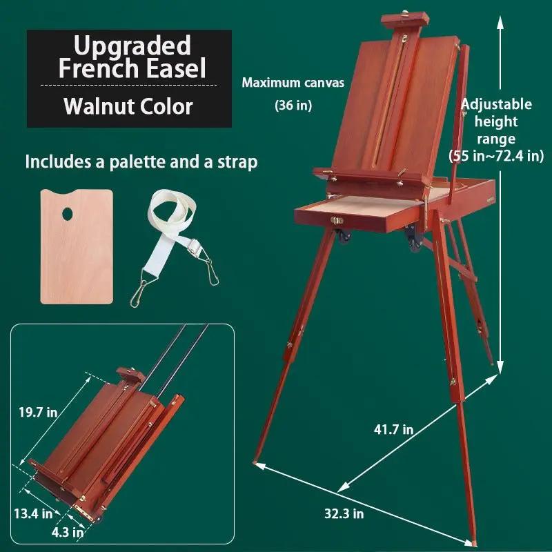 French Plein Air Easel - Adjustable & Portable Painting Easel with Palette - Oil Painting Haven