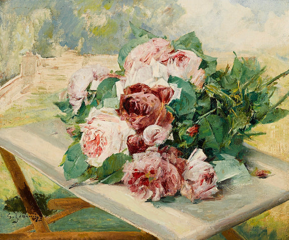 Fresh Garden Rose Still Life Canvas Wall Art - Floral Oil Painting - Oil Painting Haven