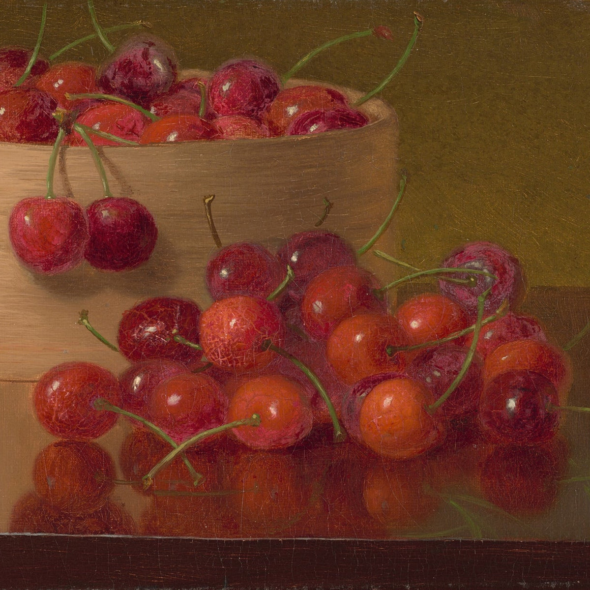 Fresh Red Cherries - Still Life Oil Painting - Oil Painting Haven