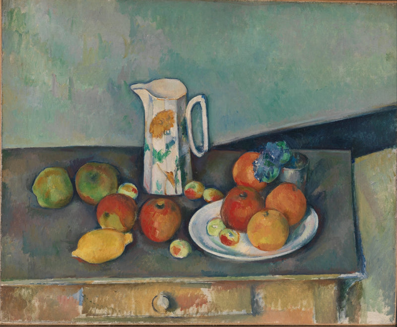 Fruit and Ceramic Pitcher on Table - Still Life Oil Painting - Oil Painting Haven