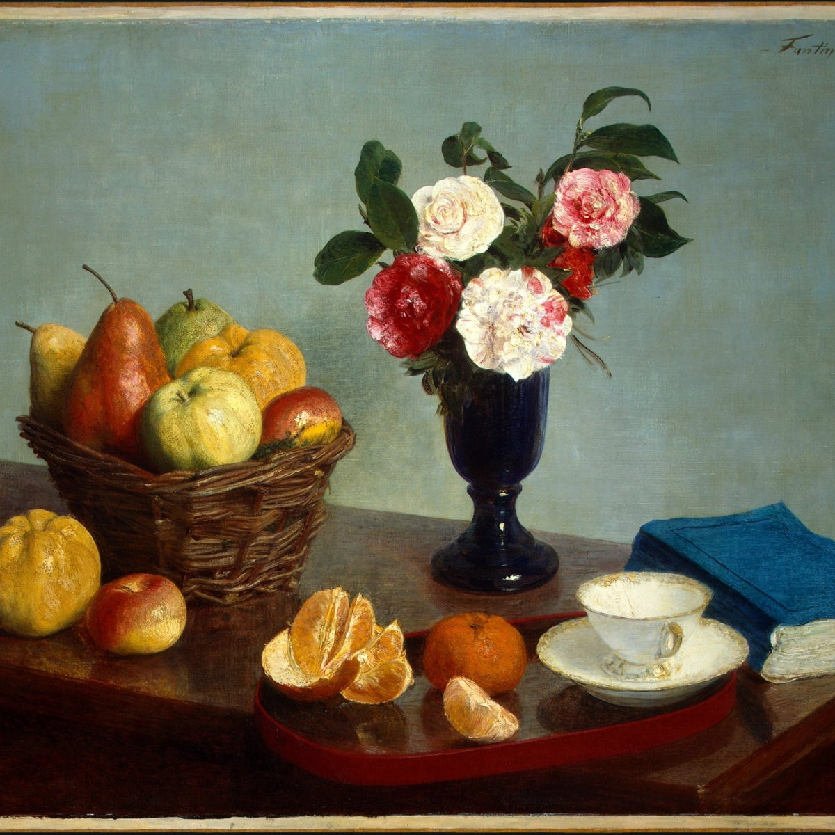 Fruit and Flowers Still Life Hand - Painted Vase Art – Floral Oil Painting - Oil Painting Haven