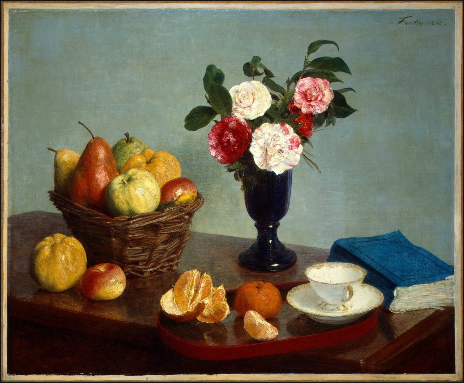 Fruit and Flowers Still Life Hand - Painted Vase Art – Floral Oil Painting - Oil Painting Haven