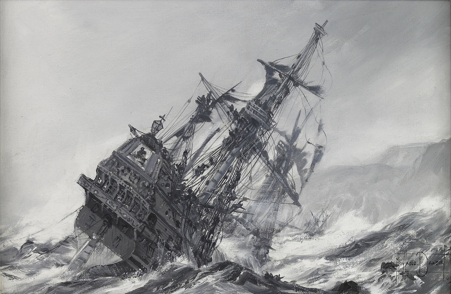 Galleon in distress - Oil Painting Haven