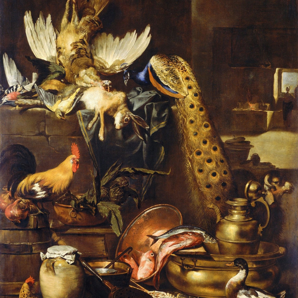 Game Birds and Peacock - Still Life Oil Painting - Oil Painting Haven