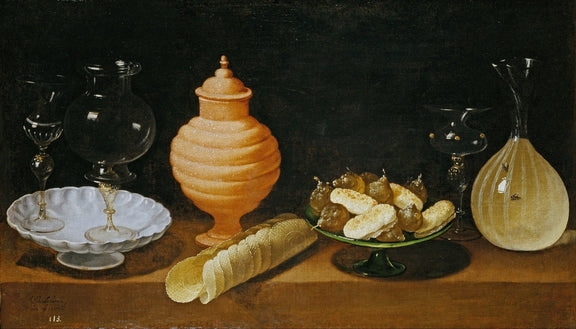 Glassware, Honey Jar and Sweets - Still Life Oil Painting - Oil Painting Haven