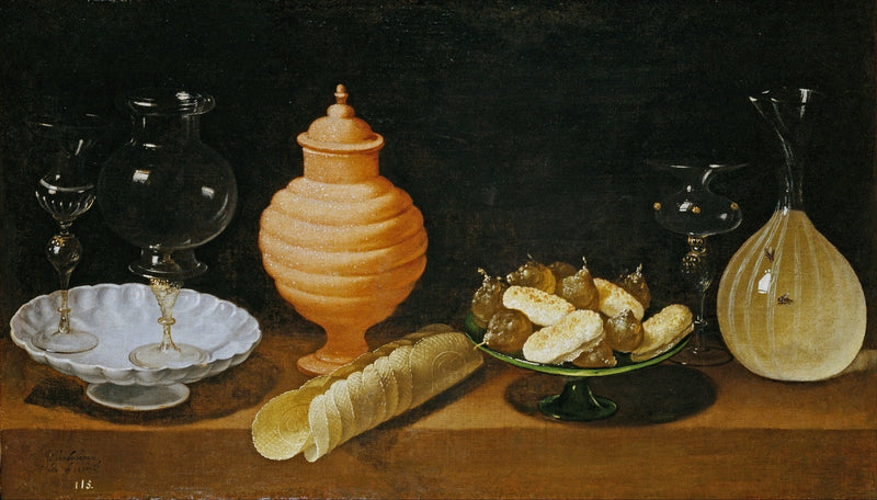 Glassware, Honey Jar and Sweets - Still Life Oil Painting - Oil Painting Haven