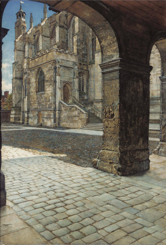 Gothic Cathedral and Old Stone Archway - Landscape Oil Painting - Oil Painting Haven