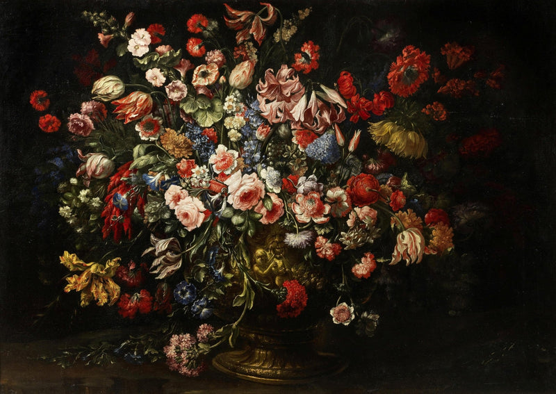 Grand Baroque Flower Arrangement in Urn – Floral Oil Painting - Oil Painting Haven
