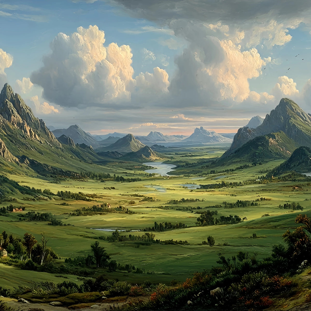 Grand Valley Original Oil Painting For Sale | Landscape - Oil Painting Haven