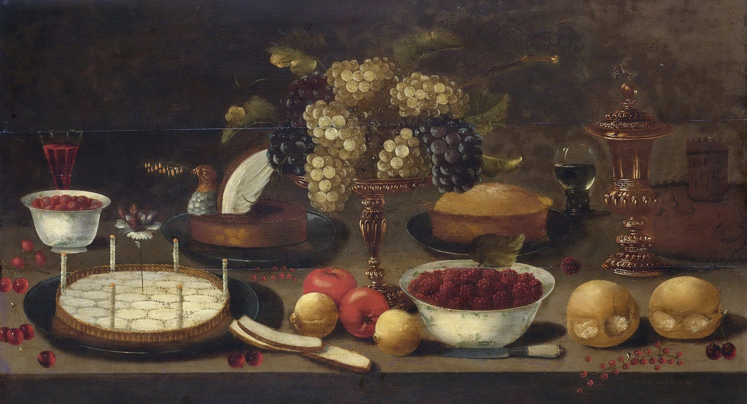Grapes, Cakes and Skulls Banquet - Still Life Oil Painting - Oil Painting Haven