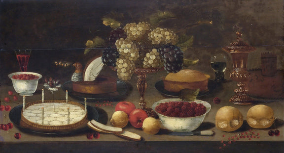 Grapes, Cakes and Skulls Banquet - Still Life Oil Painting - Oil Painting Haven