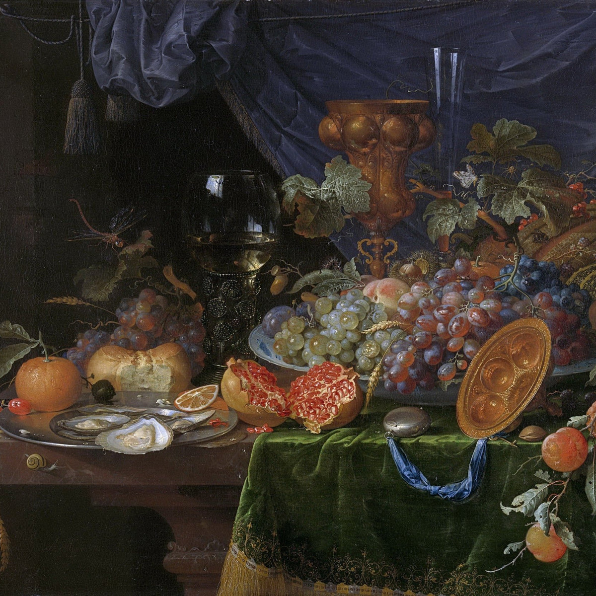 Grapes, Pomegranate and Goblet - Still Life Oil Painting - Oil Painting Haven