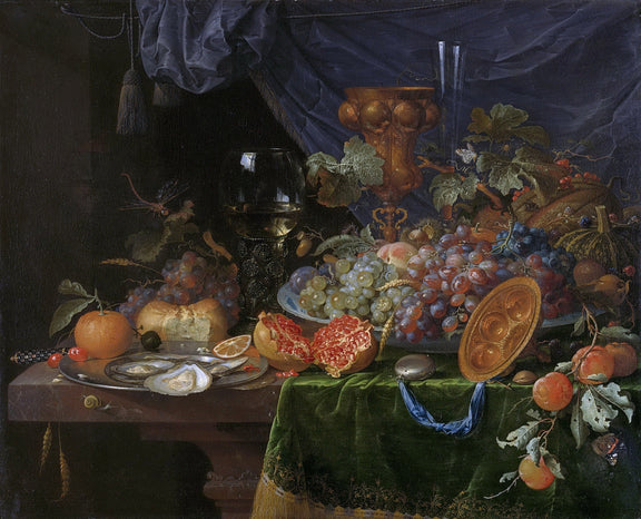 Grapes, Pomegranate and Goblet - Still Life Oil Painting - Oil Painting Haven
