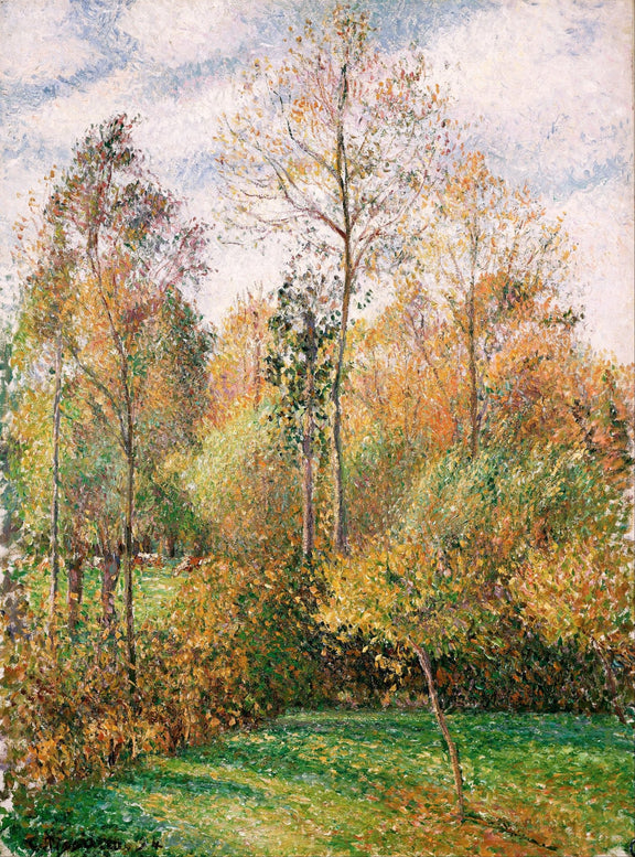 Hand-painted hand-painted autumn woodland view landscape oil painting on canvas