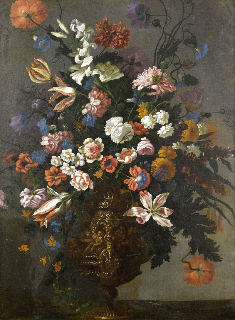Hand - Painted Baroque Floral Arrangement Vase – Floral Oil Painting - Oil Painting Haven