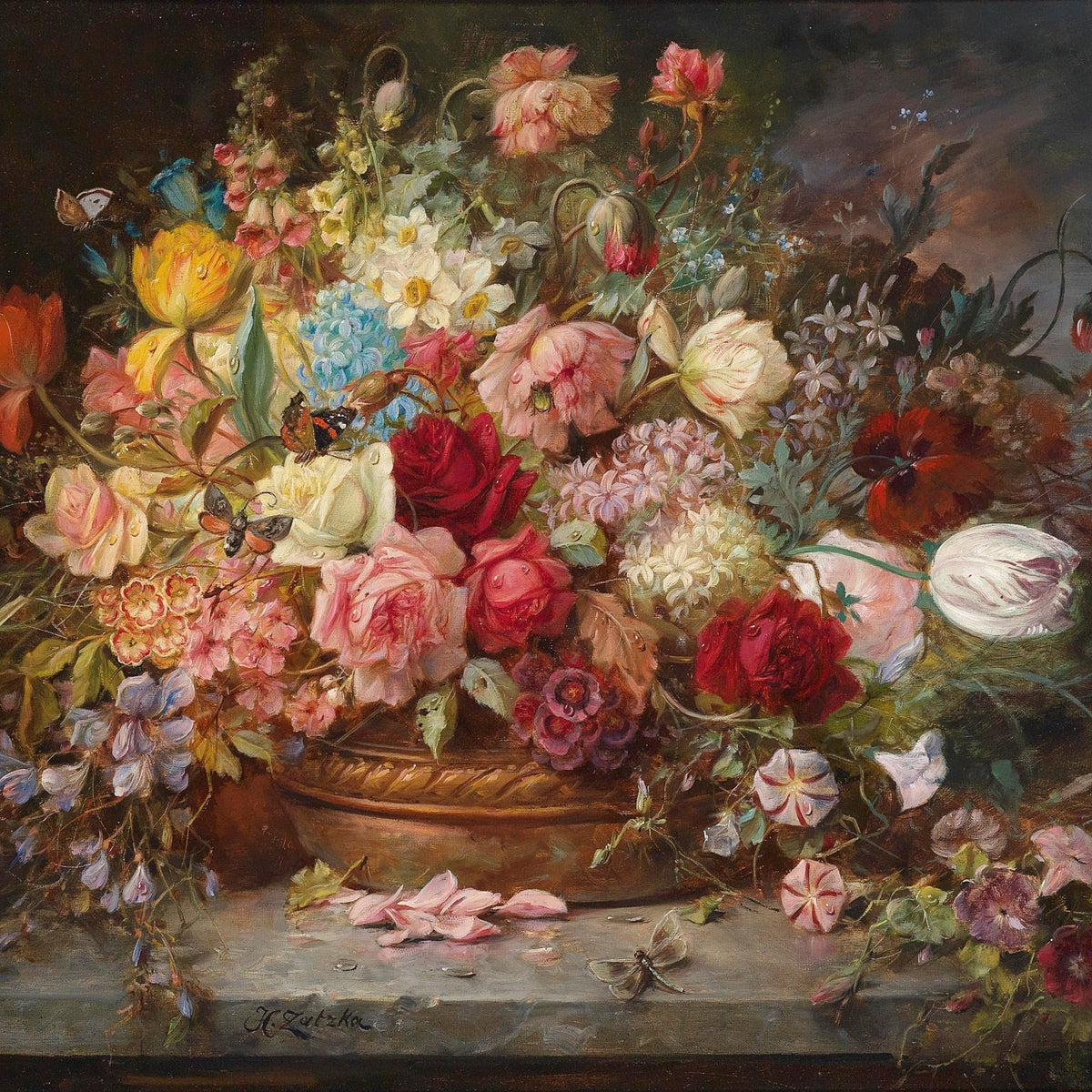 Hand - Painted Baroque Flower Arrangement – Floral Oil Painting - Oil Painting Haven
