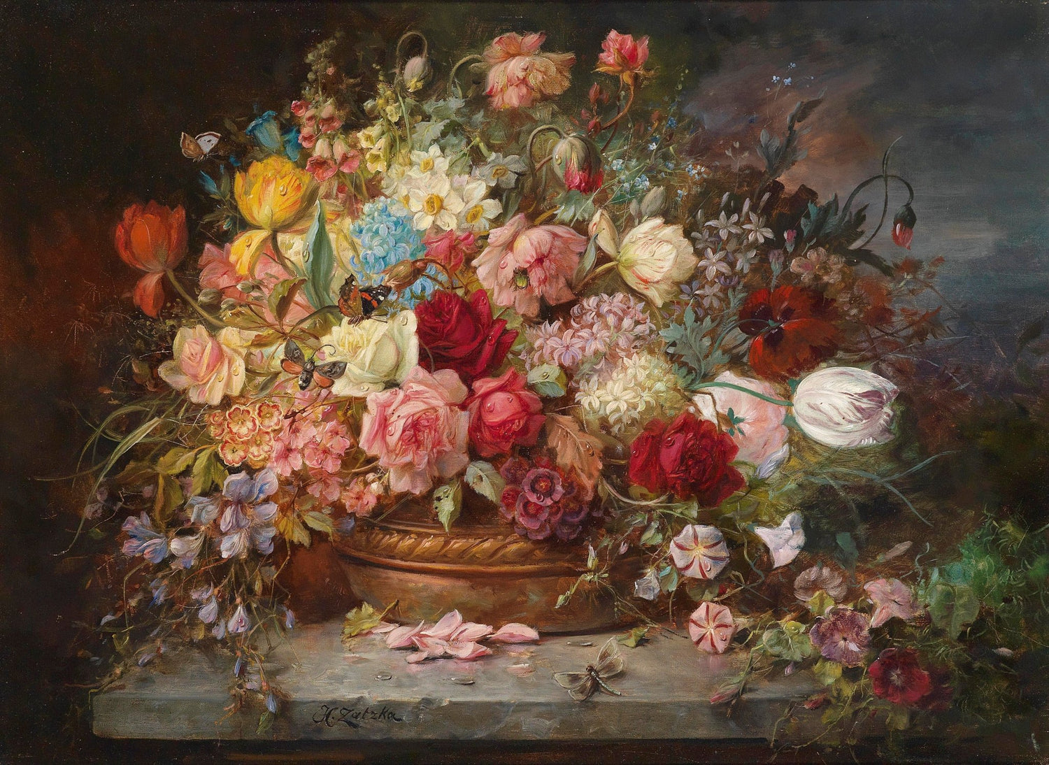 Hand - Painted Baroque Flower Arrangement – Floral Oil Painting - Oil Painting Haven
