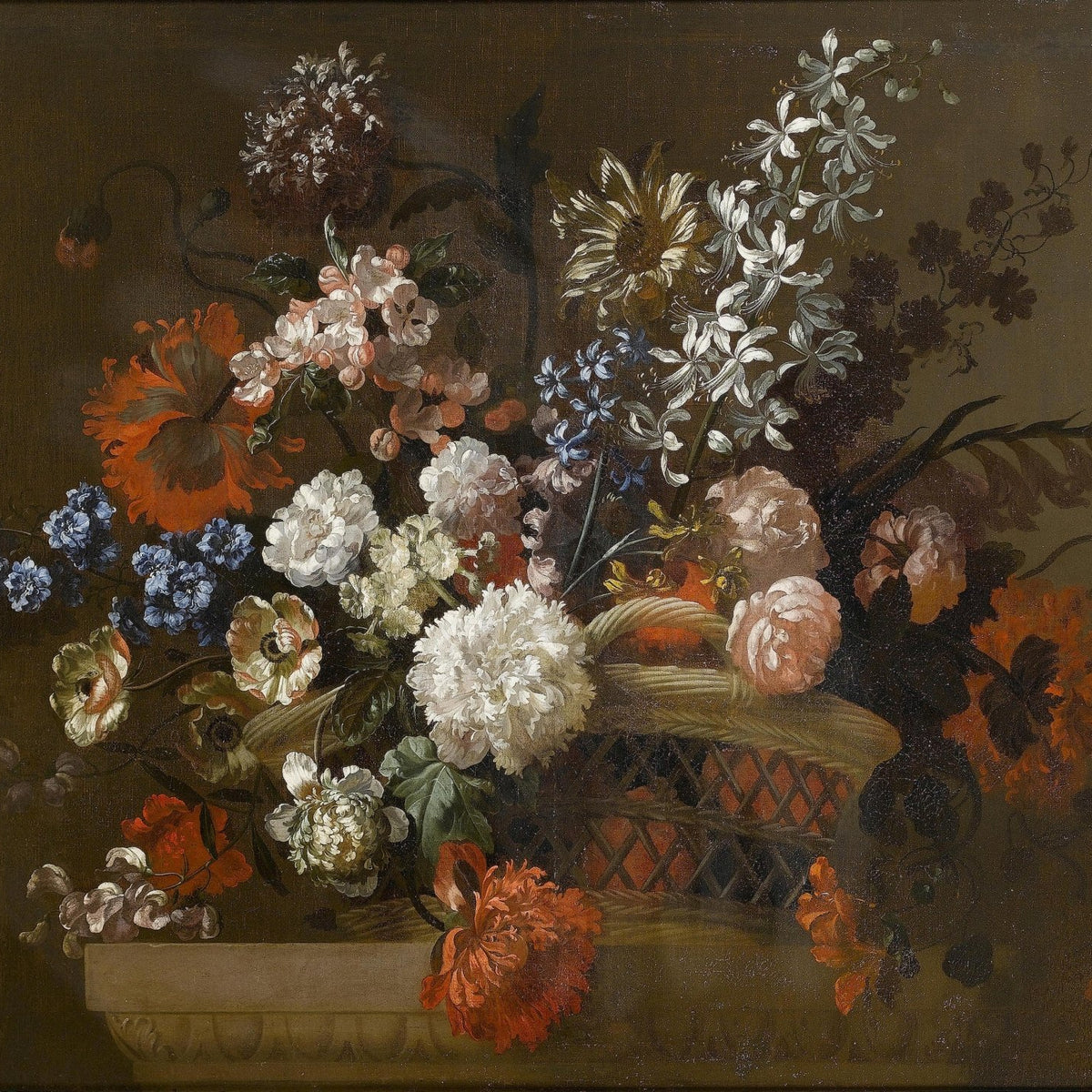Hand - Painted Baroque Flower Basket Still Life – Floral Oil Painting - Oil Painting Haven
