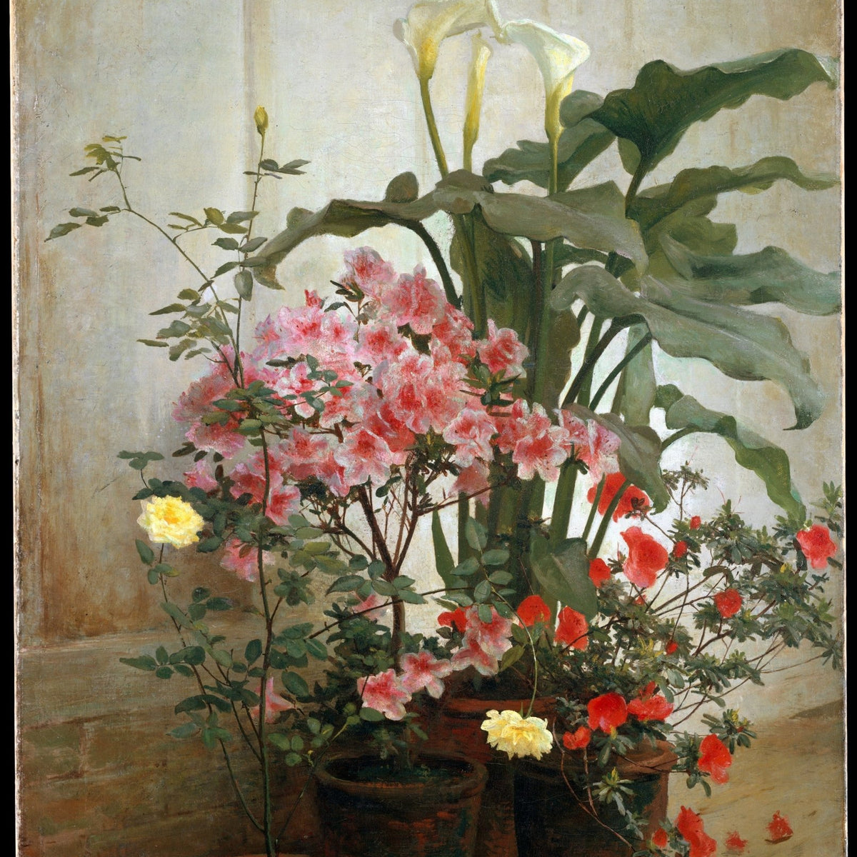 Hand - Painted Calla Lily and Azalea Still Life – Floral Oil Painting - Oil Painting Haven