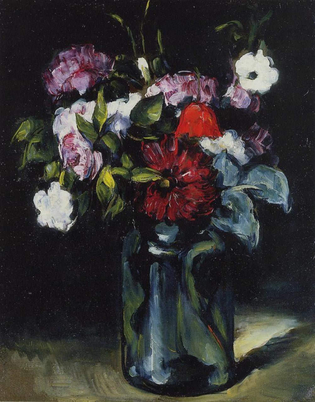 Hand - Painted Carnation and Rose Bouquet in Dark Vase – Floral Oil Painting - Oil Painting Haven