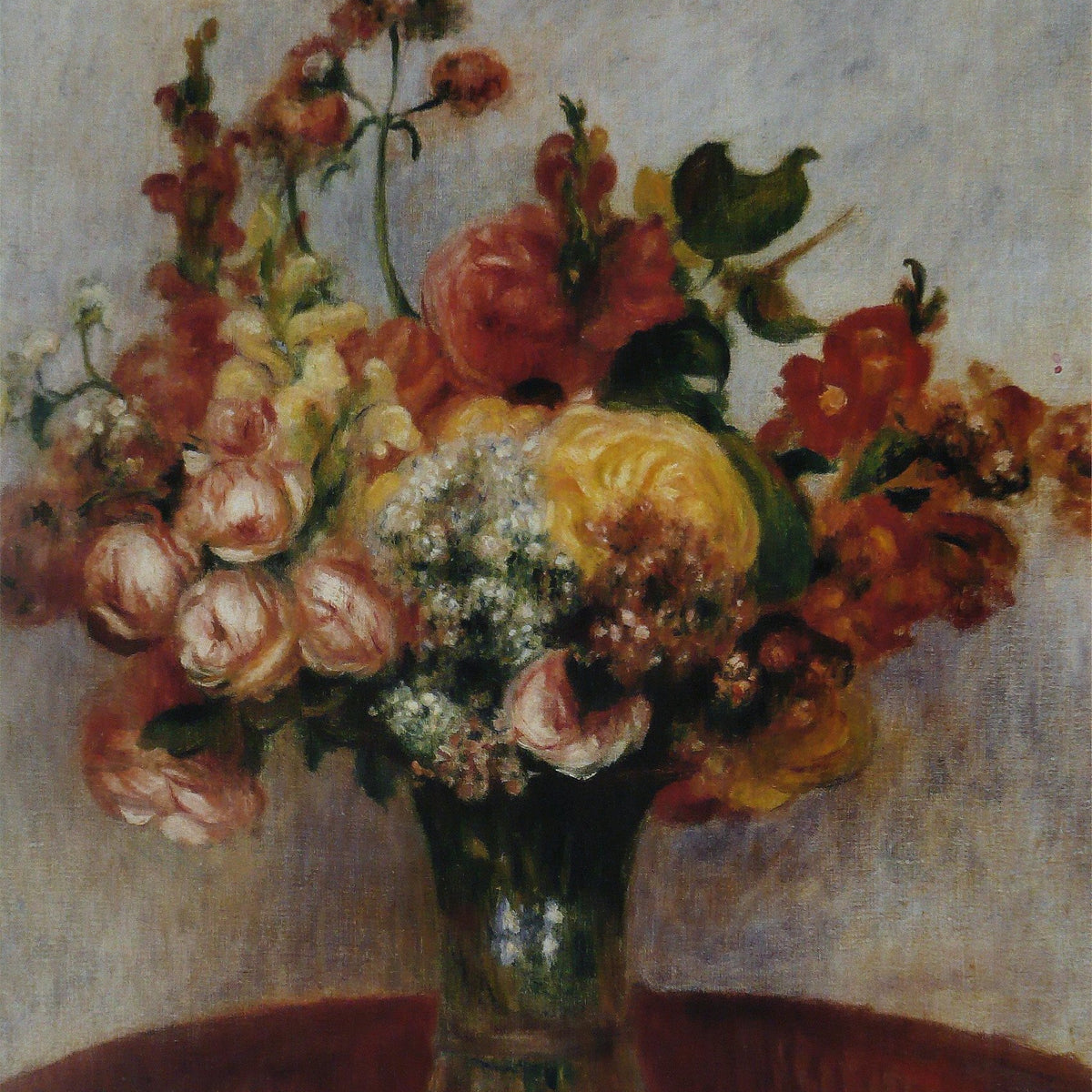 Hand - Painted Chrysanthemum Bouquet in Vase - Floral Oil Painting - Oil Painting Haven
