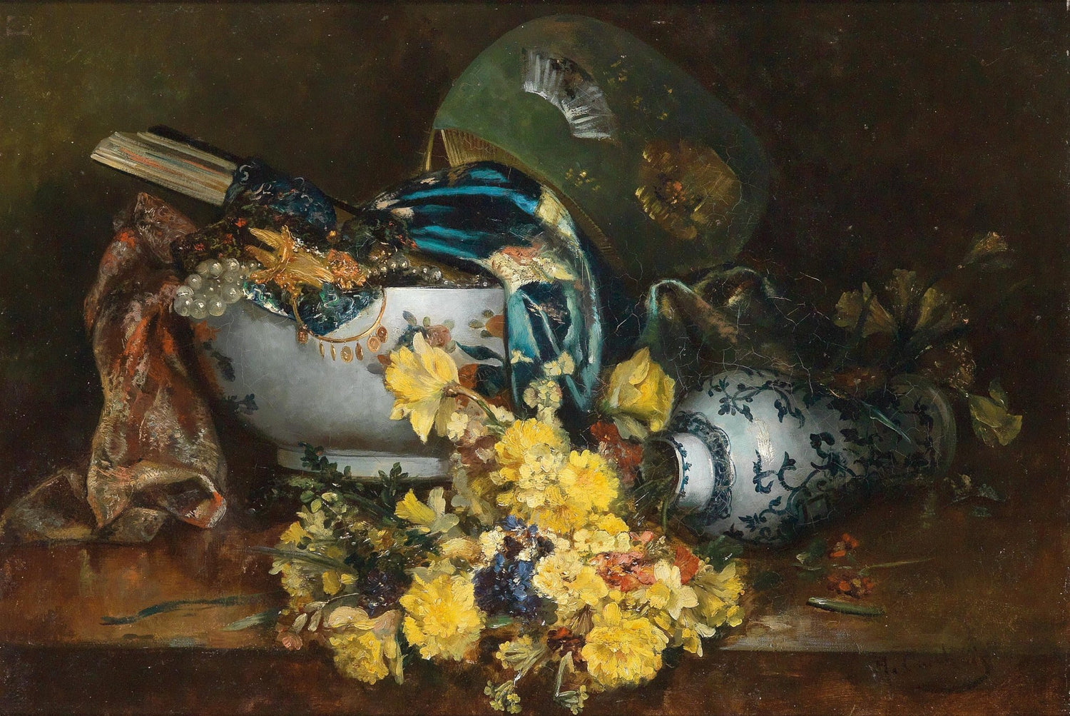 Hand - Painted Classical Floral Still Life Scene - Floral Oil Painting - Oil Painting Haven