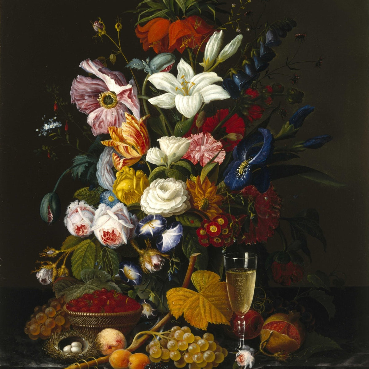 Hand - Painted Classical Flower and Fruit Still Life – Floral Oil Painting - Oil Painting Haven