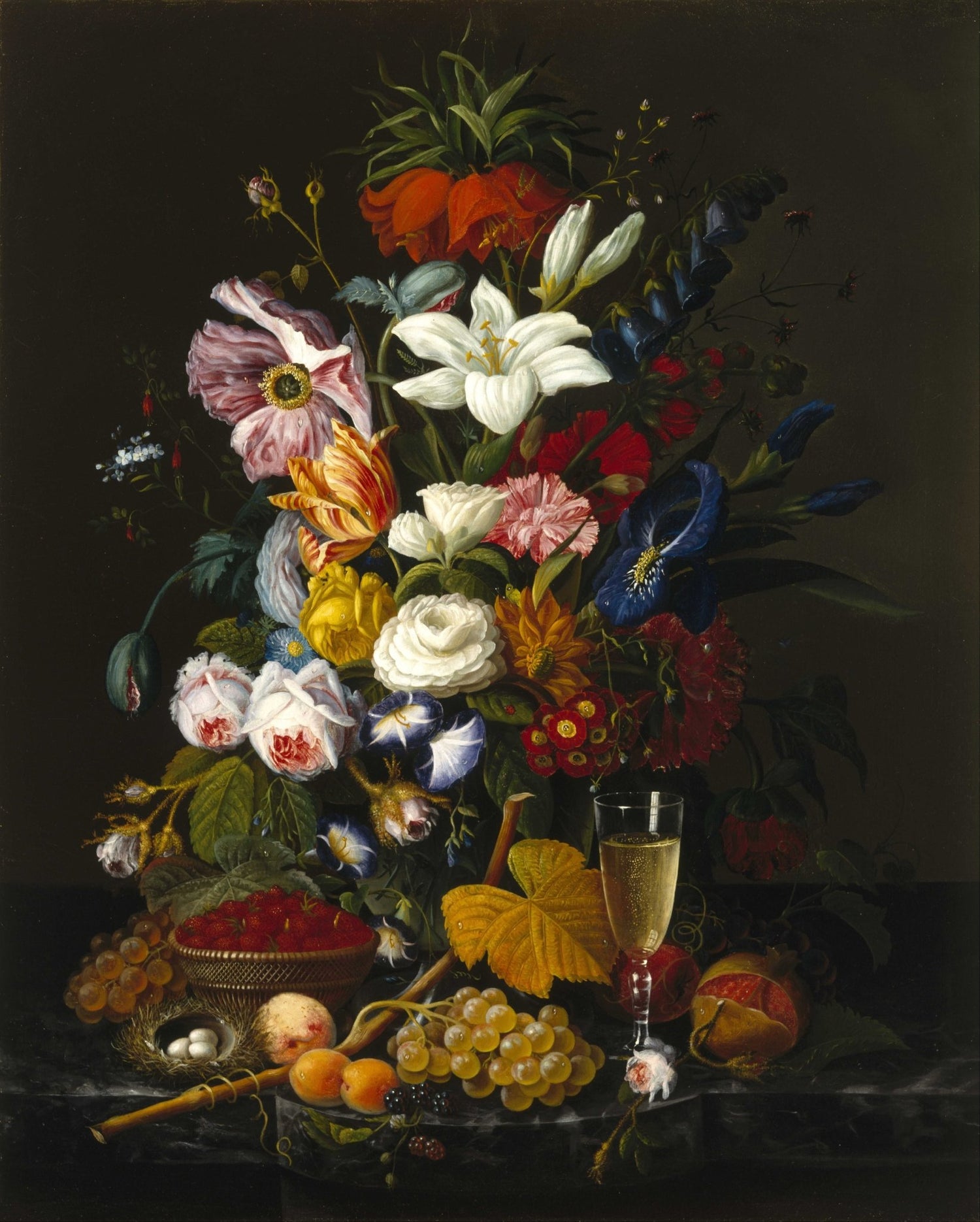 Hand - Painted Classical Flower and Fruit Still Life – Floral Oil Painting - Oil Painting Haven