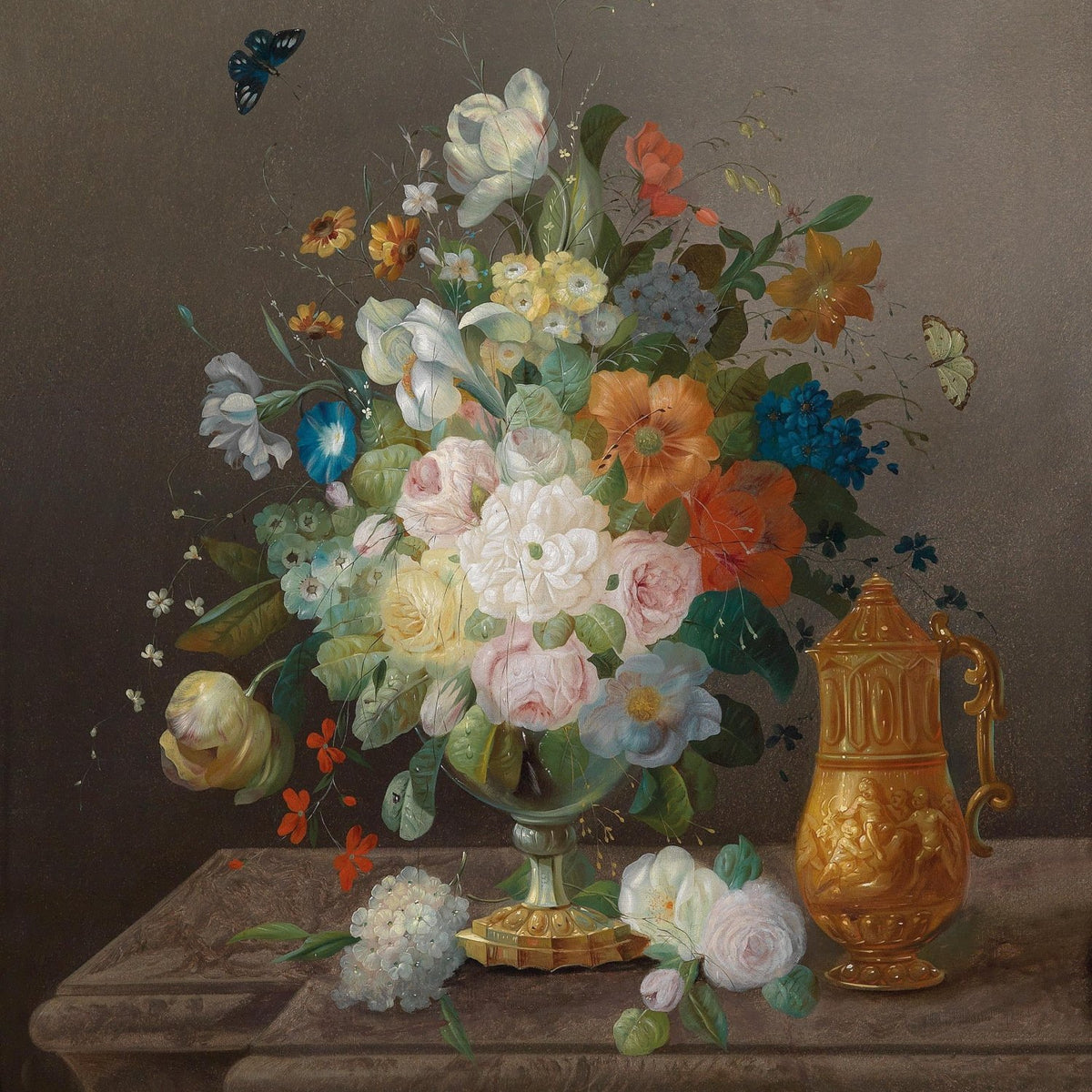 Hand - Painted Classical Flower Arrangement - Floral Oil Painting - Oil Painting Haven