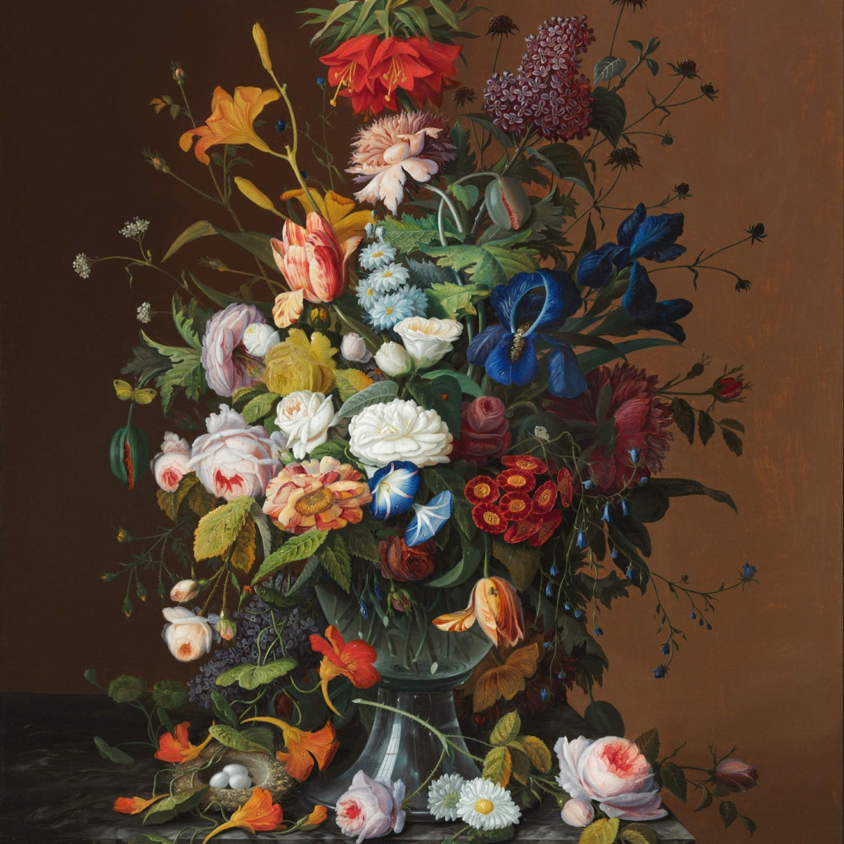 Hand - Painted Classical Flower Arrangement Vase – Floral Oil Painting - Oil Painting Haven