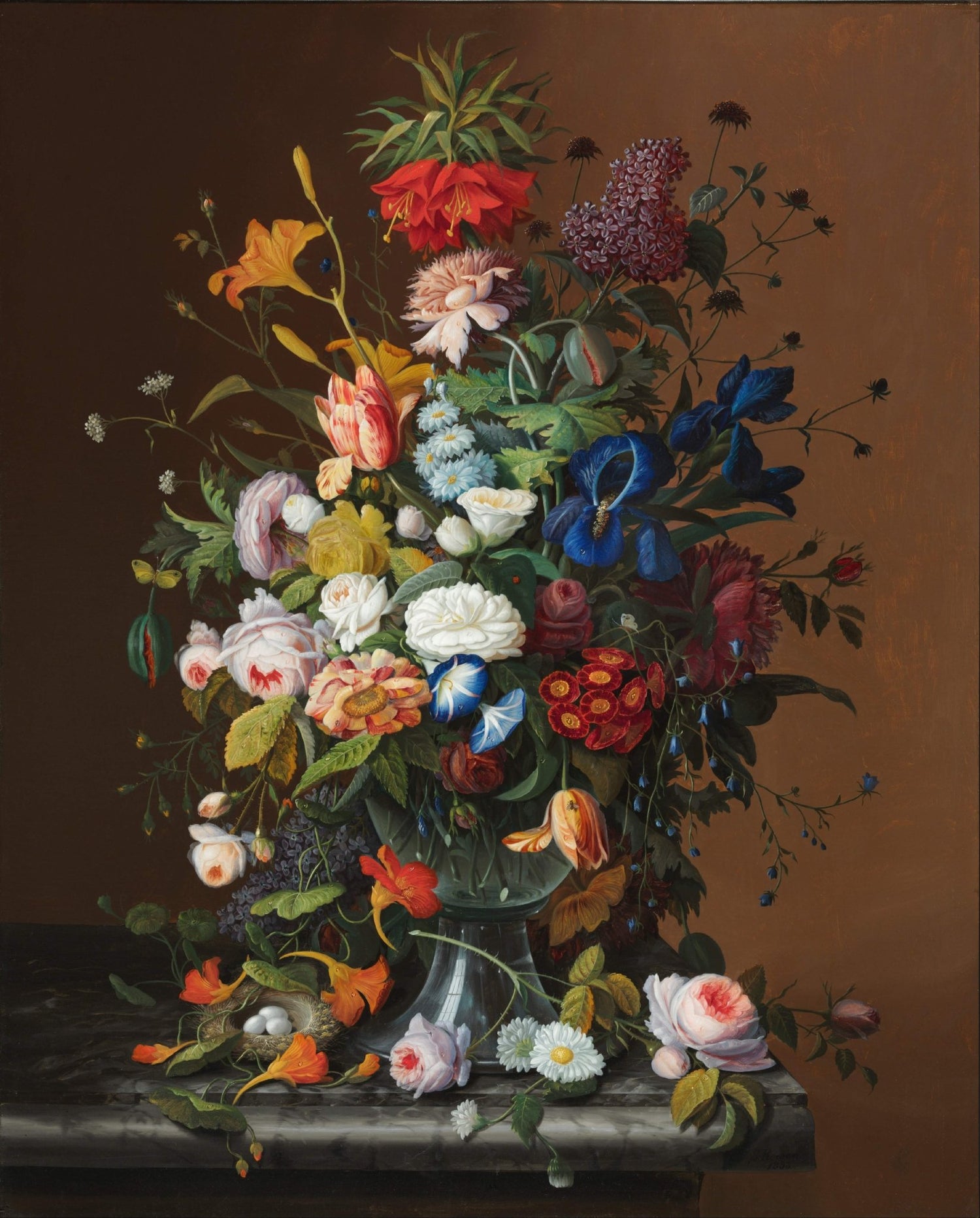 Hand - Painted Classical Flower Arrangement Vase – Floral Oil Painting - Oil Painting Haven