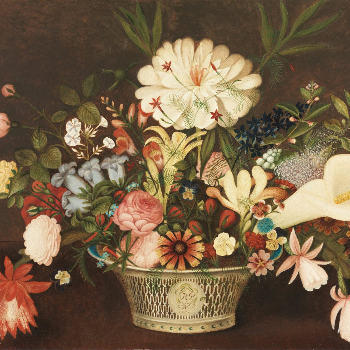Hand - Painted Classical Flower Basket Still Life – Floral Oil Painting - Oil Painting Haven