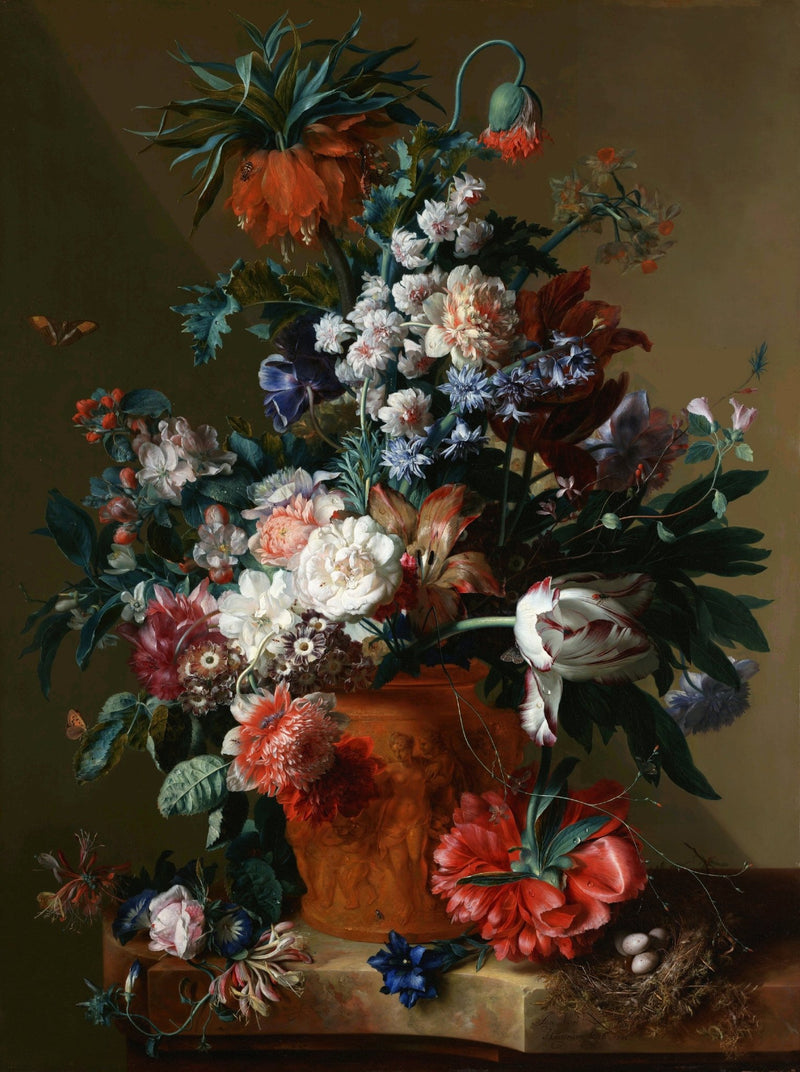 Vase à bouquet de fleurs classique peint à la main – Peinture à l'huile florale