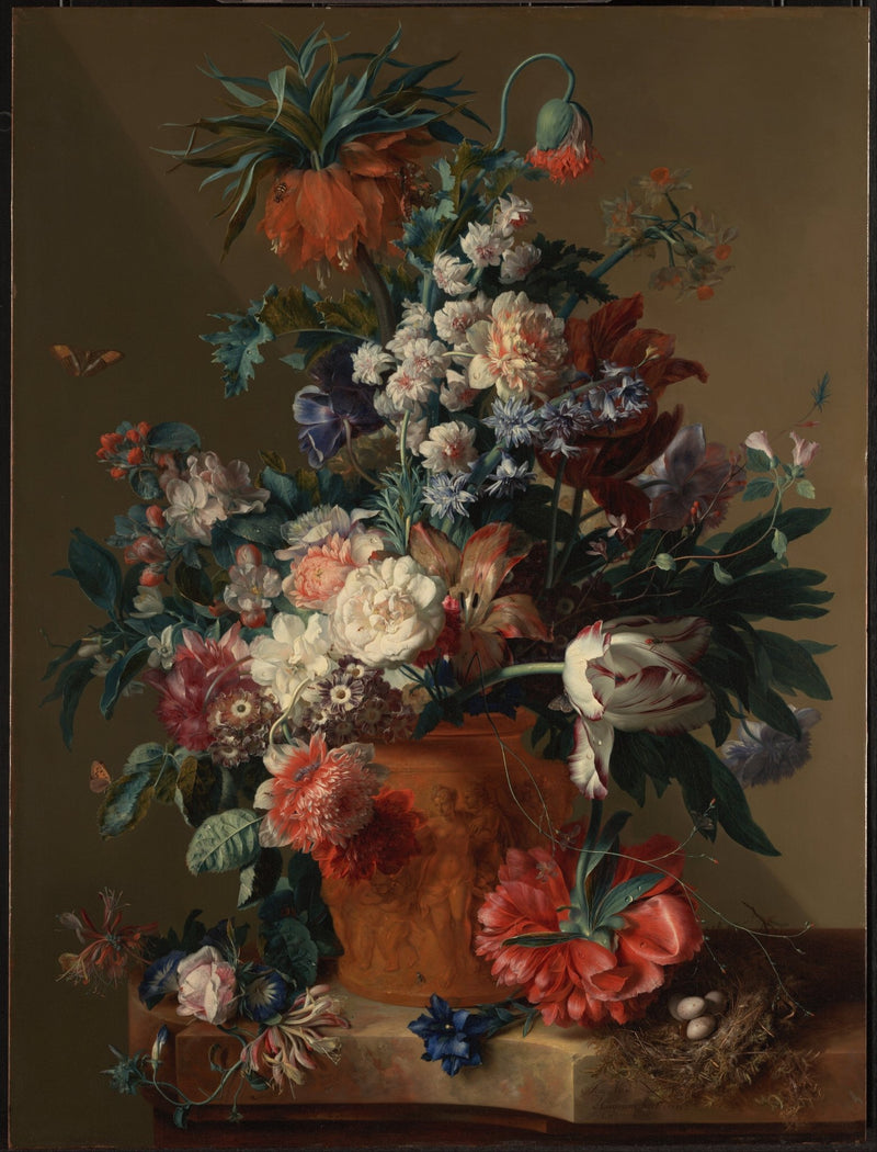 Hand - Painted Classical Flower Bouquet Vase – Floral Oil Painting - Oil Painting Haven