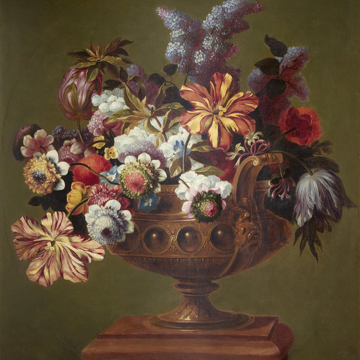 Hand - Painted Classical Flower Urn Still Life – Floral Oil Painting - Oil Painting Haven