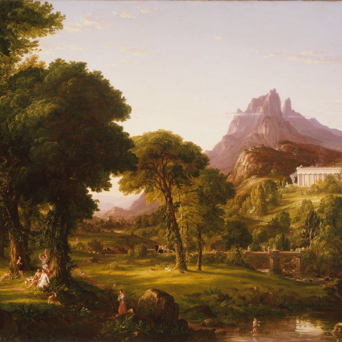 Hand - Painted Classical Mountain Paradise - Landscape Oil Painting - Oil Painting Haven