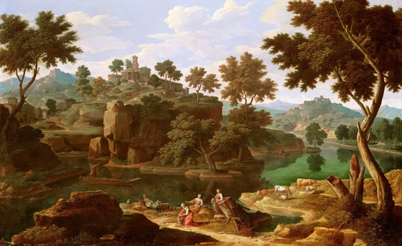 Hand - Painted Classical River Valley - Landscape Oil Painting - Oil Painting Haven