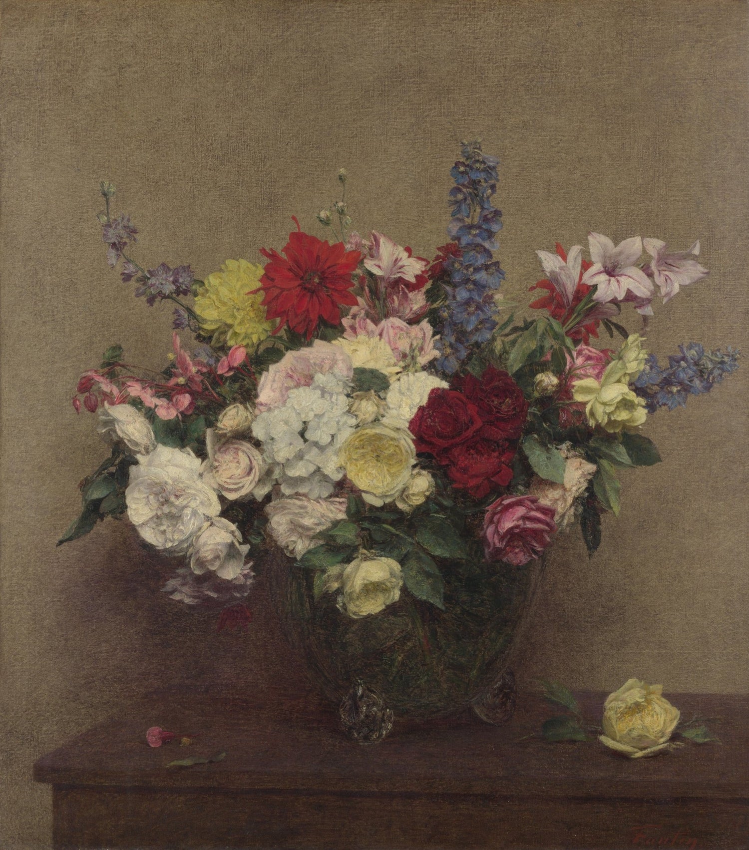 Hand - Painted Classical Rose Bouquet Vase – Floral Oil Painting - Oil Painting Haven