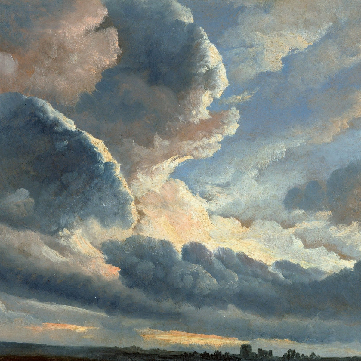 Hand - Painted Dramatic Cloudscape Dawn - Landscape Oil Painting - Oil Painting Haven