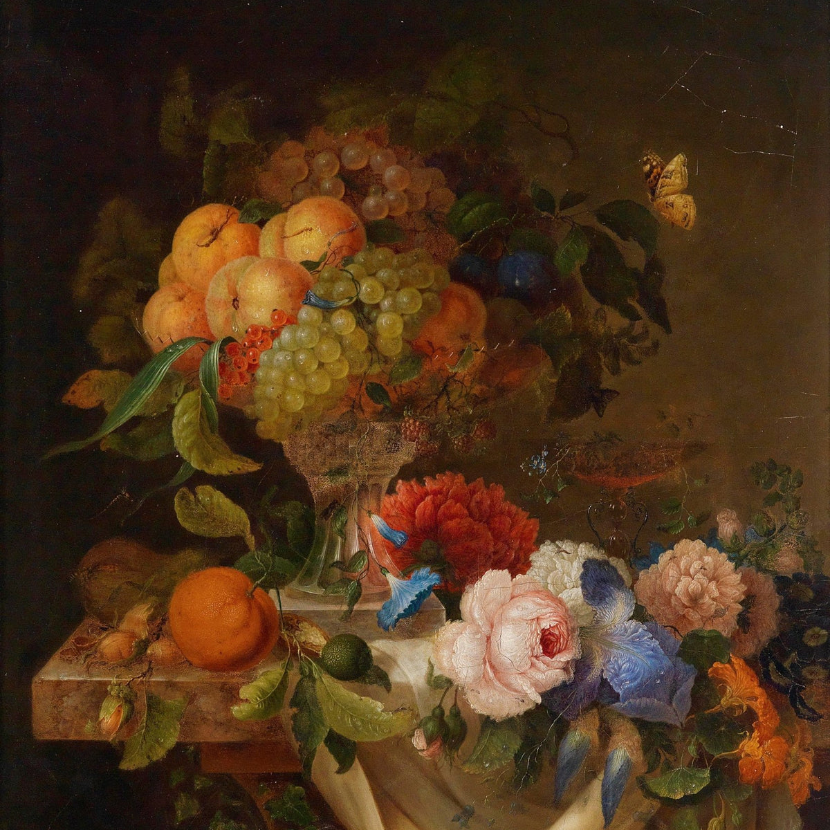 Hand - Painted Dutch Floral and Fruit Still Life – Floral Oil Painting - Oil Painting Haven