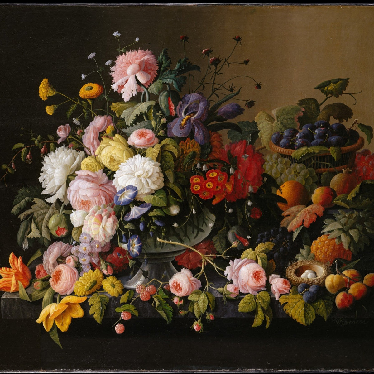 Hand - Painted Dutch Floral and Fruit Still Life – Floral Oil Painting - Oil Painting Haven