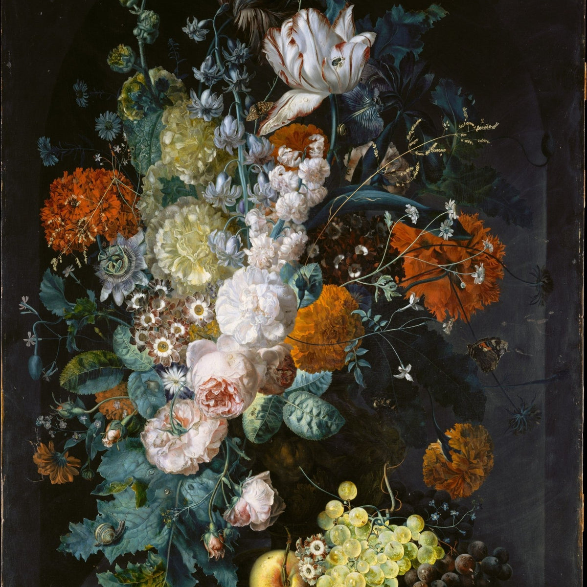 Hand - Painted Dutch Floral Still Life with Fruit – Floral Oil Painting - Oil Painting Haven