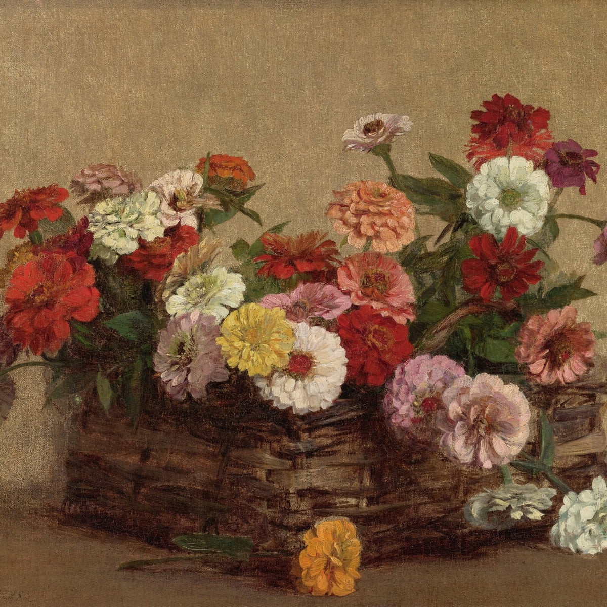 Hand - Painted Flower Basket Still Life Art – Floral Oil Painting - Oil Painting Haven