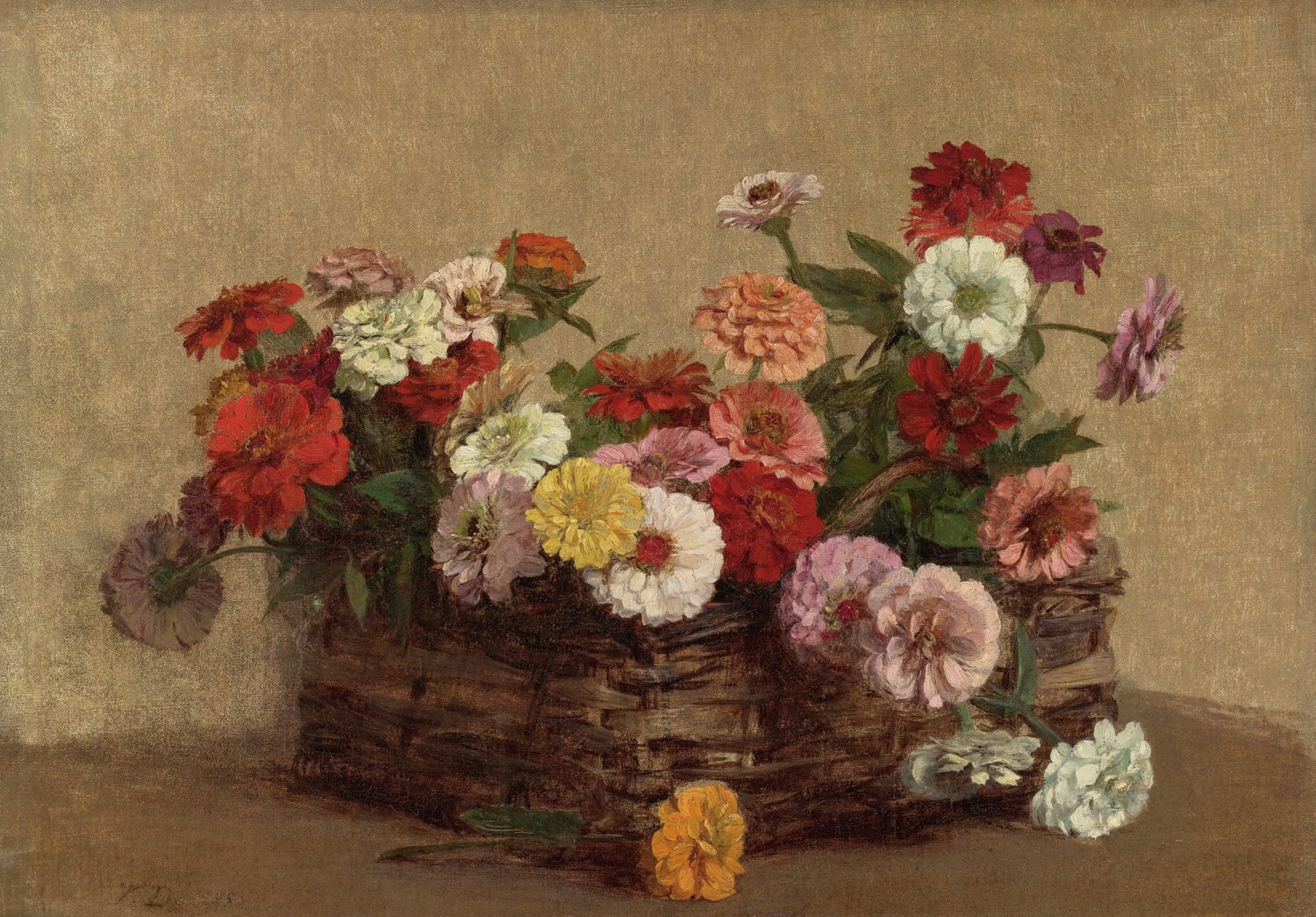 Hand - Painted Flower Basket Still Life Art – Floral Oil Painting - Oil Painting Haven