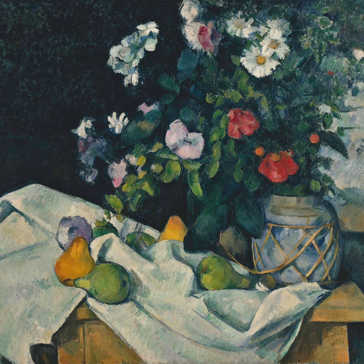 Hand - Painted Flowers and Fruit Still Life Vase – Floral Oil Painting - Oil Painting Haven