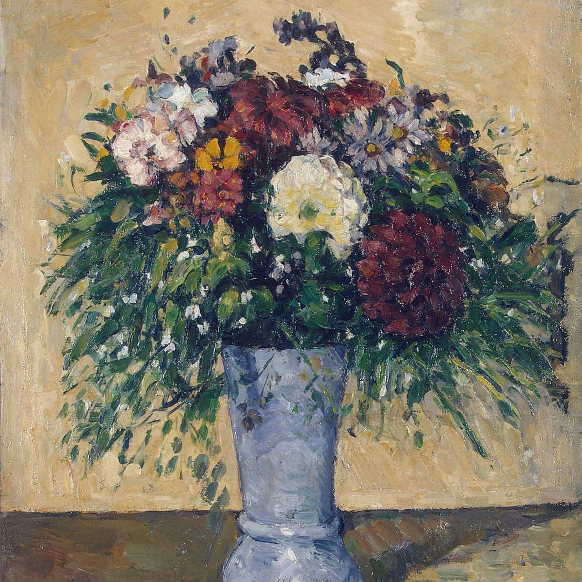 Hand - Painted Flowers in Blue Vase Still Life – Floral Oil Painting - Oil Painting Haven