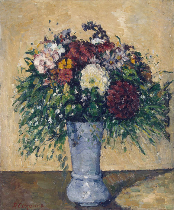 Hand - Painted Flowers in Blue Vase Still Life – Floral Oil Painting - Oil Painting Haven