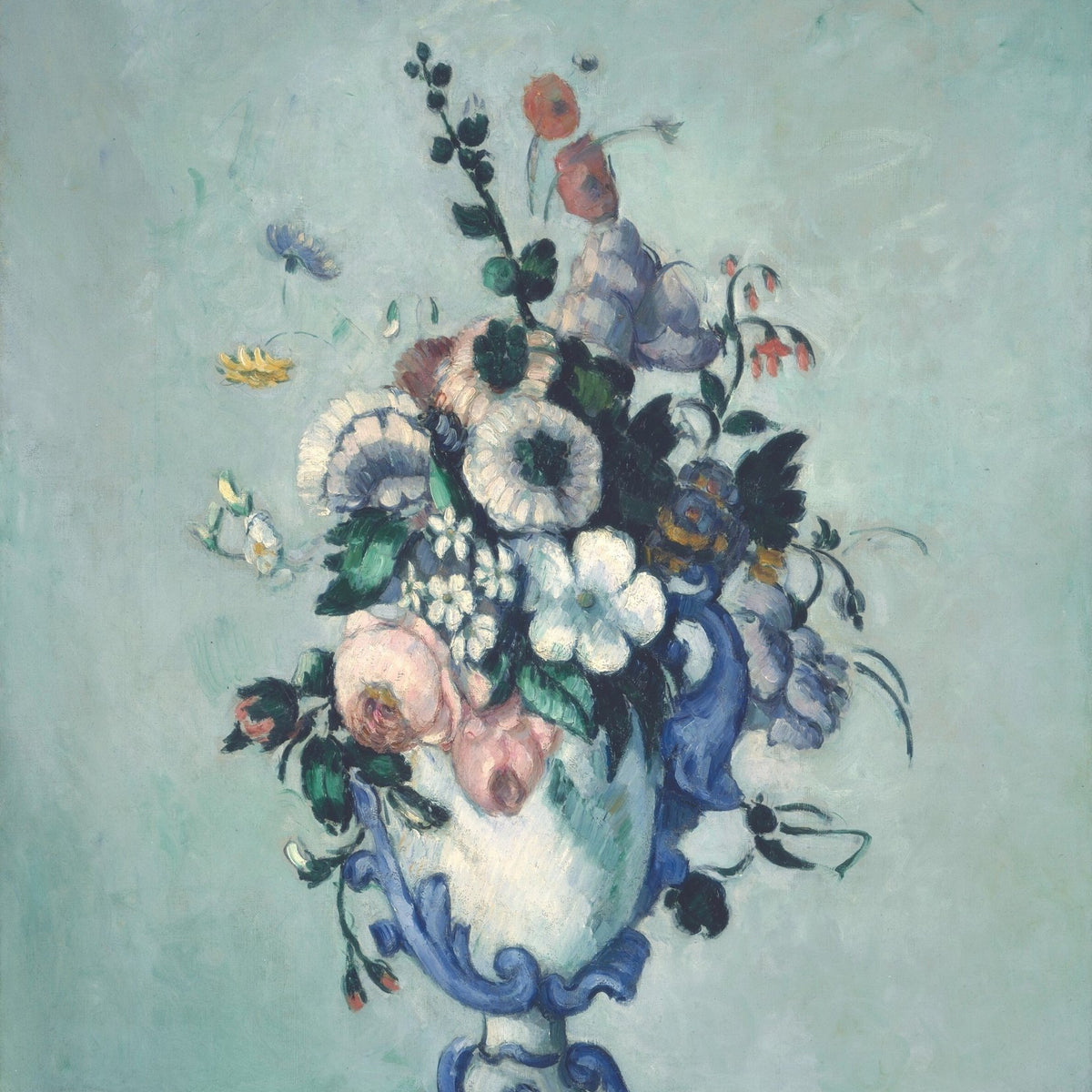Hand - Painted Flowers in Rococo Vase Still Life – Floral Oil Painting - Oil Painting Haven