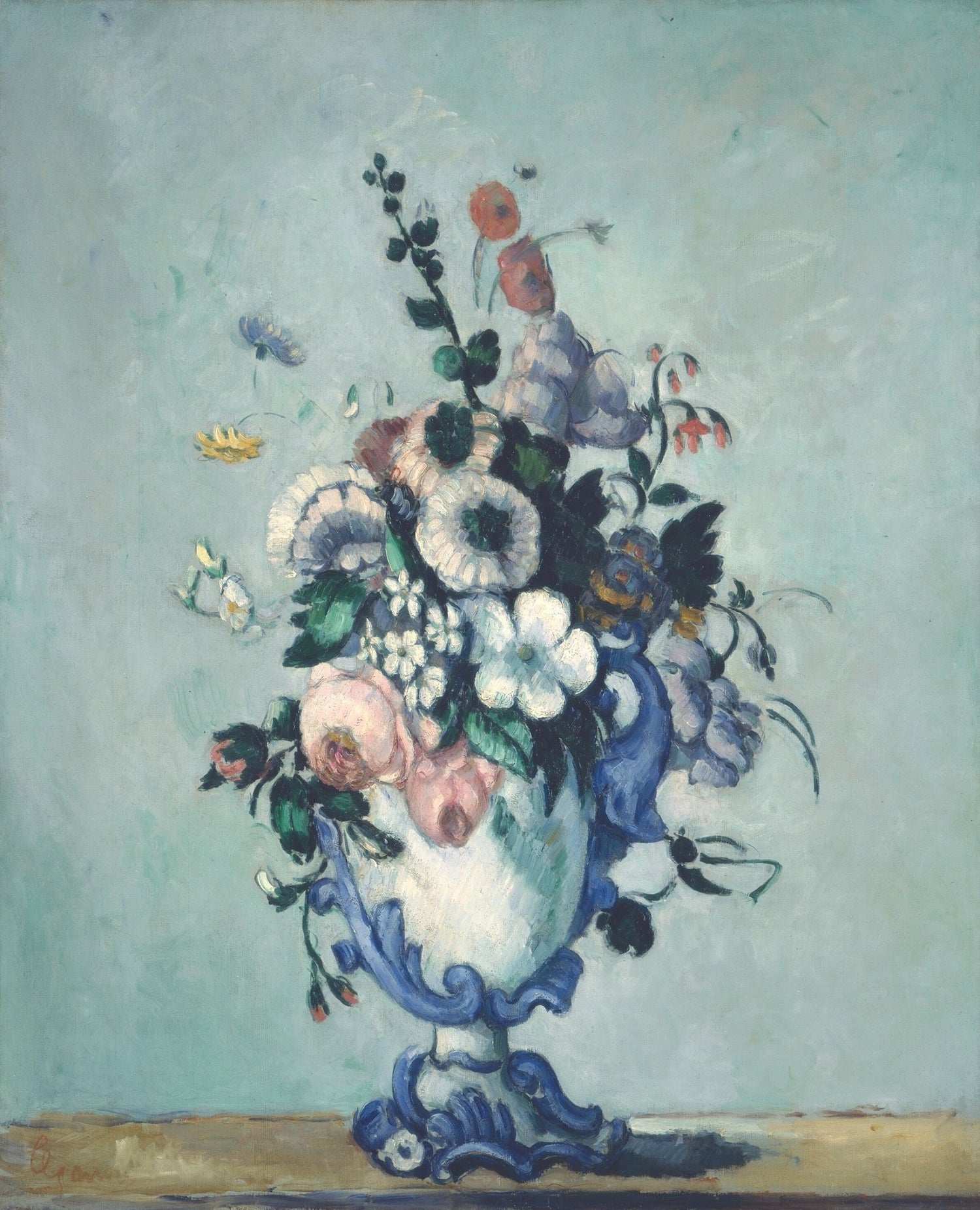 Hand - Painted Flowers in Rococo Vase Still Life – Floral Oil Painting - Oil Painting Haven